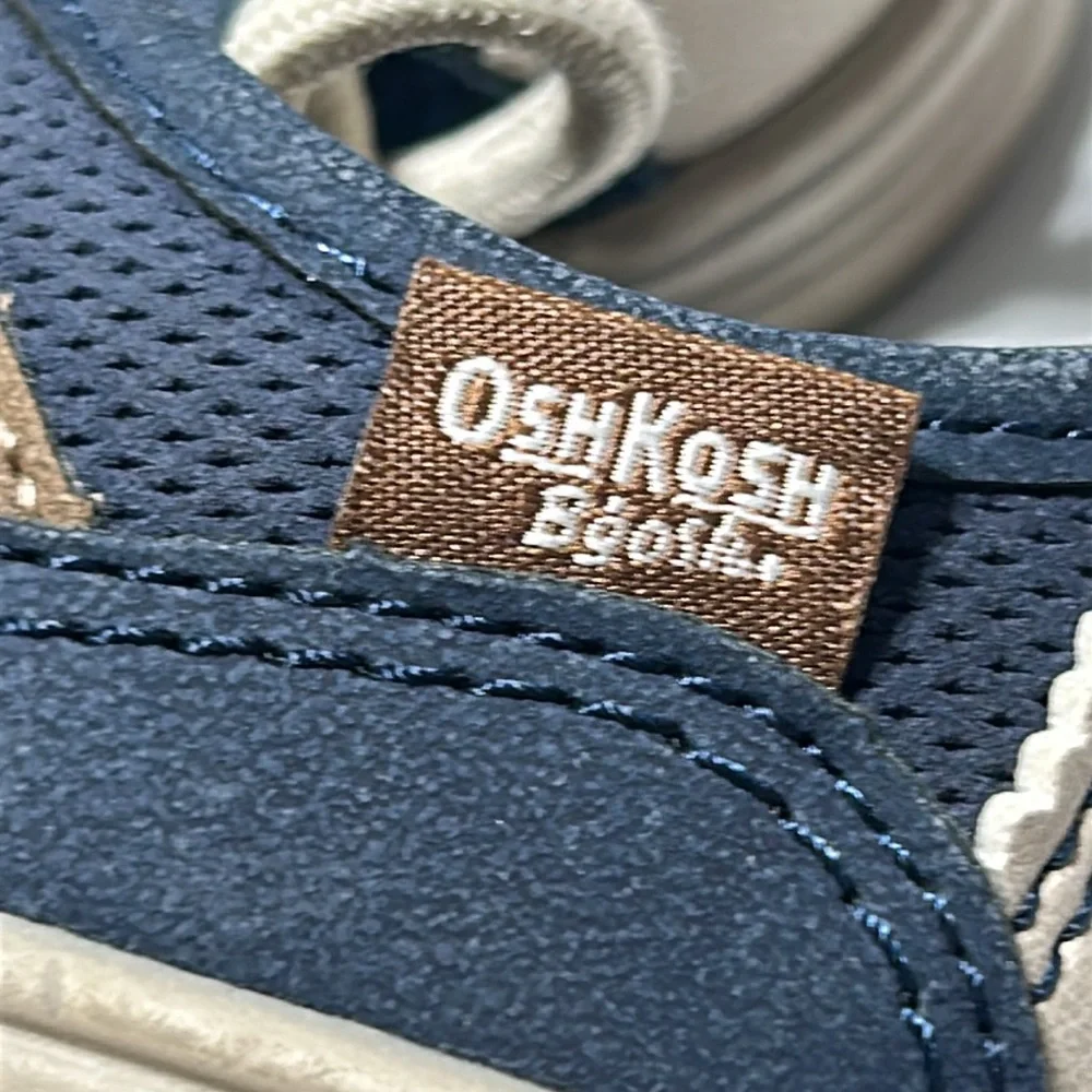 OshKosh Forketa blue/brown slip on sneakers for toddler boys size 5M